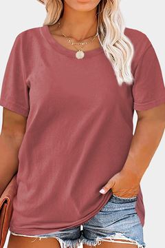 Picture of OLD ROSE PLUS SIZE CREW NECK T SHIRT